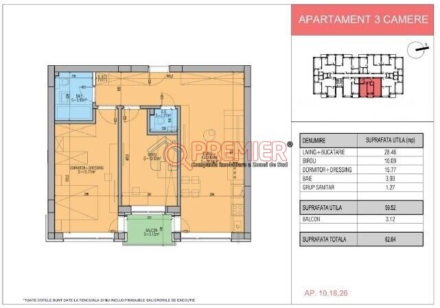 Primaria Popesti Leordeni, 3 camere cu incalzire in pardoseala